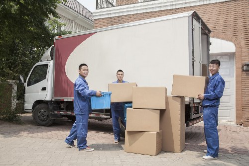 House removals team preparing a move in Holland Park