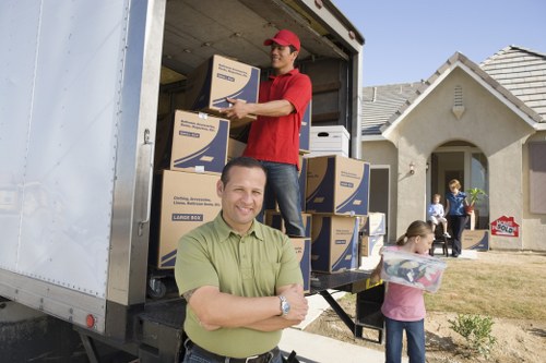 Removal van outside a Holland Park home during a planned move