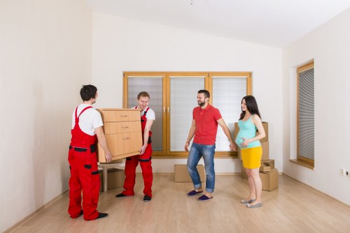 Office relocation team planning a move in Holland Park