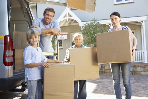 Careful wrapping and boxing of household items during a local move