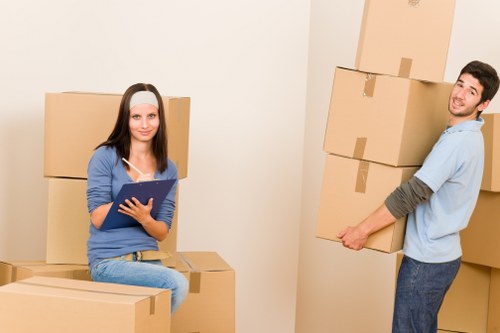 Boxes and furniture prepared for a local home relocation